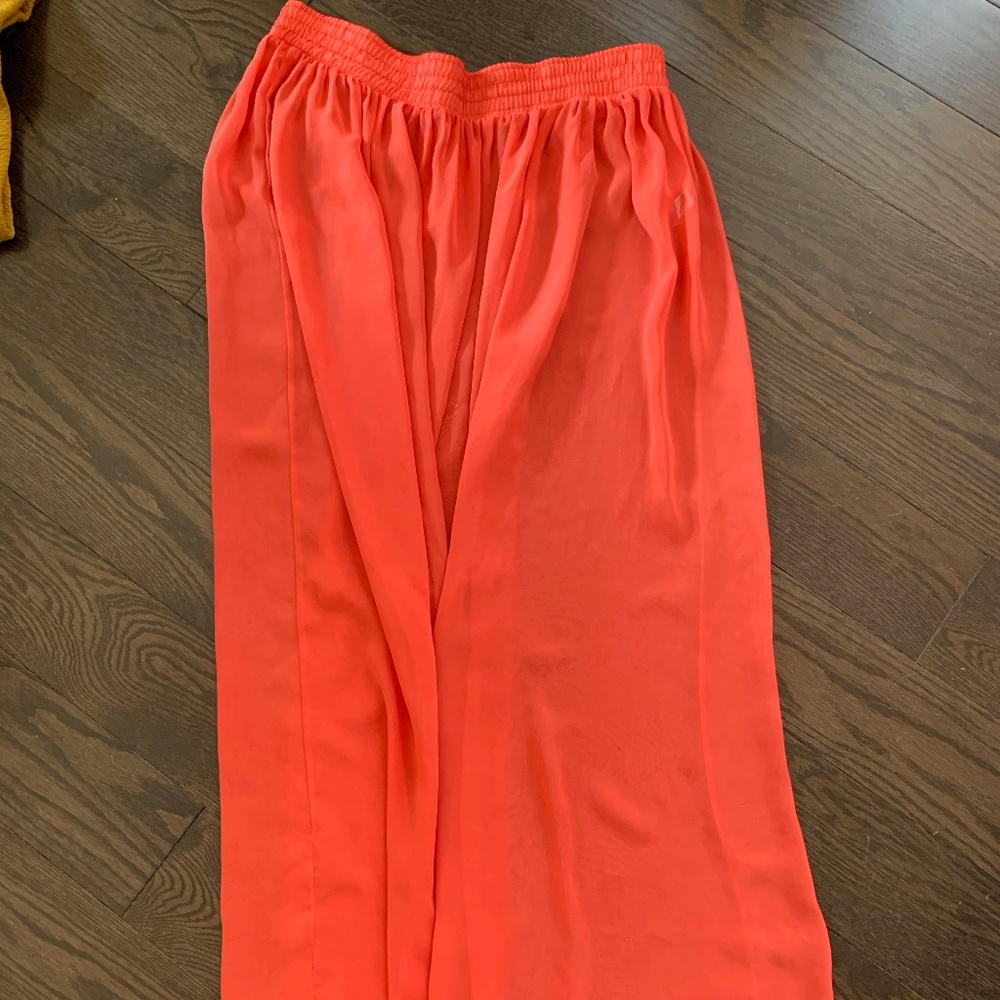 American Apparel Sheer Orange Maxi Skirt